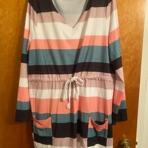 Striped Long Sleeve dress with Pockets